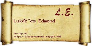 Lukács Edmond névjegykártya